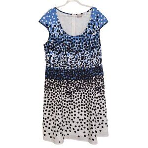 eShakti Polka Dot Dress Ombre Career Pockets Sleeveless Womens Size 2X